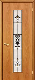 Ламинированная межкомнатная дверь "23Х" Миланский орех остекление художественное