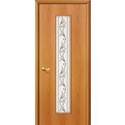 Ламинированная межкомнатная дверь "24Х" Миланский орех остекление художественное