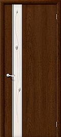 Ламинированная межкомнатная дверь "35X" Испанский орех остекление белое матовое