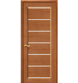 Дверь межкомнатная М2 Массив, Т-05 (Светлый Лак), остекленная, сатинат белый, царговая