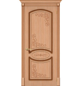 Дверь межкомнатная Азалия Шпонированные, Ф-05 (Дуб), глухая, каркасно-щитовая
