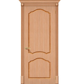 Дверь межкомнатная Каролина Шпонированные, Ф-05 (Дуб), глухая, каркасно-щитовая