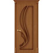 Дверь межкомнатная шпонированная «Лилия» Орех (Шпон файн-лайн) глухая