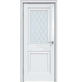 Дверь межкомнатная Gloss-587 Глянец, Белый глянец, остекленная, ромб, царговая