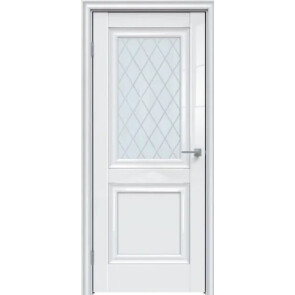 Дверь межкомнатная Gloss-587 Глянец Белый глянец, остекленная, ромб, царговая