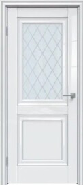 Дверь межкомнатная Gloss-587 Глянец Белый глянец, остекленная, ромб, царговая