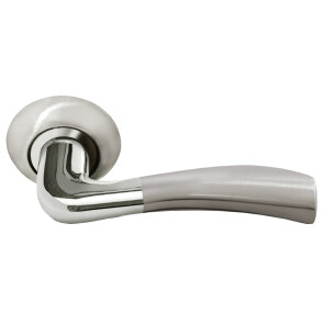 Дверная ручка Rucetti RAP 19 SN/CP Белый никель/ хром