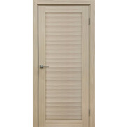 Дверь межкомнатная Х-1 Экошпон Кремовая лиственница, глухая, кромка нет, царговая
