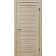 Дверь межкомнатная Х-1 Экошпон Кремовая лиственница, глухая, кромка нет, царговая