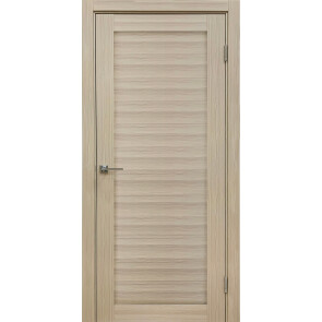 Дверь межкомнатная Х-1 Экошпон Кремовая лиственница, глухая, царговая
