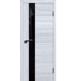 Дверь межкомнатная Лестер 2 Экошпон, Лиственница серая, остекленная, лакобель чёрный, каркасно-щитовая