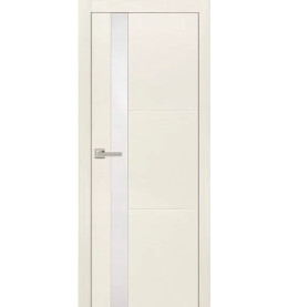 Дверь межкомнатная Лестер 2 Экошпон, Ясень белый, остекленная, лакобель белый, каркасно-щитовая