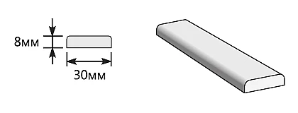 Притворная планка ЭКО Virgin МДФ 2000*30*8