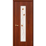 Ламинированная межкомнатная дверь "22Х" Итальянский орех остекление художественное