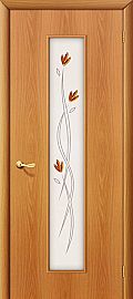 Ламинированная межкомнатная дверь "22Х" Миланский орех остекление художественное