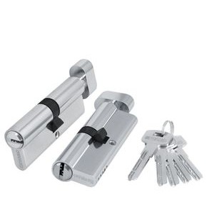 Цилиндровый механизм (200 ZM/90) 2000ZMKnob90(45+10+35) CP хром 5Key с вертушкой
