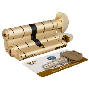 Цилиндровый механизм с вертушкой C39F464601RLC5 (92 мм/41+10+41), ЛАТУНЬ (PVD) (верт. 99.506)