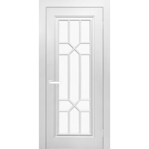 Дверь межкомнатная Виано Эмаль Белый, остекленная, сатинат белый, каркасно-щитовая