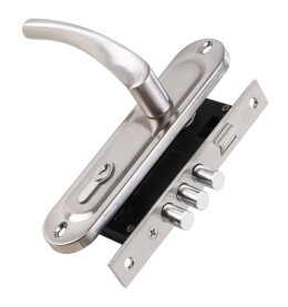 Замок цилиндровый в комплекте с ручкой LOCKSET15.CRONA.4061-3 (KIT P15 4061/3 CRONA) SN мат.никель