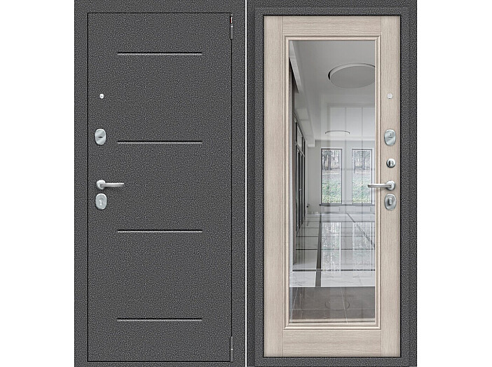 ДС Porta S-2 104/П61 Cappuccino Veralinga R/Антик Серебро 205*98 Правая