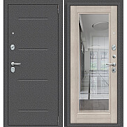 Дверь входная Porta S-2P 104/П61 Антик Серебро/Cappuccino Veralinga, с зеркалом, 2 замка
