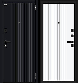 Дверь входная Граффити-32/SBlack Black Shell/White Pro, 2 замка, с ночной задвижкой