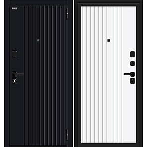 Дверь входная Граффити-32/SBlack Black Shell/White Pro, 2 замка, с ночной задвижкой