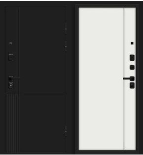 Дверь входная Optim Z-2 Нео Муар черный/Белый, 2 замка, с ночной задвижкой