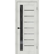 Дверь межкомнатная Браво-27 Экошпон Bianco melinga, остекленная, mirox grey, царговая