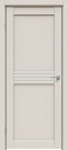 Дверь межкомнатная Concept-601 ПВХ Лайт грей, без декора, остекленная, сатинат белый, царговая