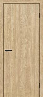 Дверь межкомнатная Браво-0.А ПЭТ Real Oak, real oak, глухая, без стекла, кромка алюминиевая черная матовая, каркасно-щитовая