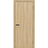 Дверь межкомнатная Браво-0.А ПЭТ Real Oak, real oak, глухая, без стекла, кромка алюминиевая черная матовая, каркасно-щитовая