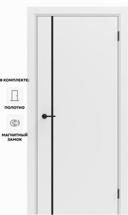 Дверь межкомнатная Порта ПТА-50.11 B ПЭТ, Shellac White, глухая, каркасно-щитовая