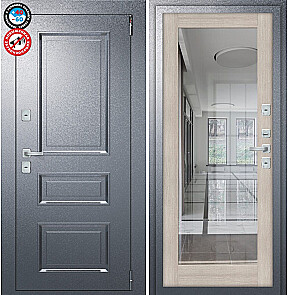 Дверь входная Porta T4 403/П15 Букле Графит/Cappuccino Veralinga, 2 замка, с ночной задвижкой