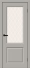 Дверь межкомнатная Скинни-13 Эмаль, Greyny, остекленная, white сrystal, скиновая