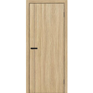 Дверь межкомнатная Браво-0.10.А ПЭТ Real Oak, real oak, глухая, без стекла, кромка алюминиевая черная матовая, каркасно-щитовая