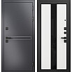 Дверь входная Сити Макс МП Sipr-4 lacobel black Черный муар металлик/Белый матовый, 2 замка, с ночной задвижкой