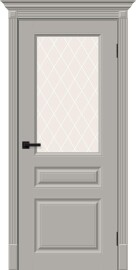 Дверь межкомнатная Скинни-15.1 Эмаль, Greyny, остекленная, white сrystal, скиновая