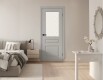 Дверь межкомнатная Скинни-15.1 Эмаль Greyny, без декора, остекленная, white сrystal, скиновая