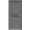 Дверь межкомнатная Concept-601 ПВХ Медиум грей, без декора, остекленная, лакобель чёрный, царговая
