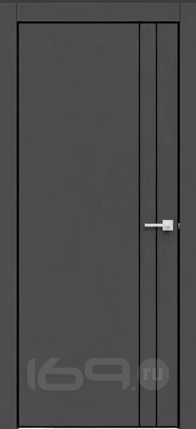 Дверь межкомнатная Бизнес класс-613 ПВХ Стипл темно-серый, глухая, без стекла, каркасно-щитовая