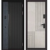 Дверь входная Сити Интегра Ай Кью ПП 401БГ/195 Черный матовый/Графит/Бетон серый, 1 замок, с ночной задвижкой