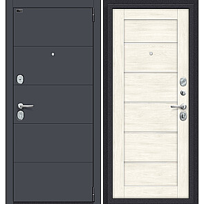 Дверь входная Porta S-3 4/Л22 Graphite Pro/Nordic Oak, 2 замка, с ночной задвижкой
