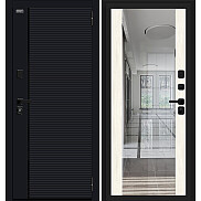 Дверь входная Лайнер-3 Total Black/Nordic Oak, 2 замка, с ночной задвижкой