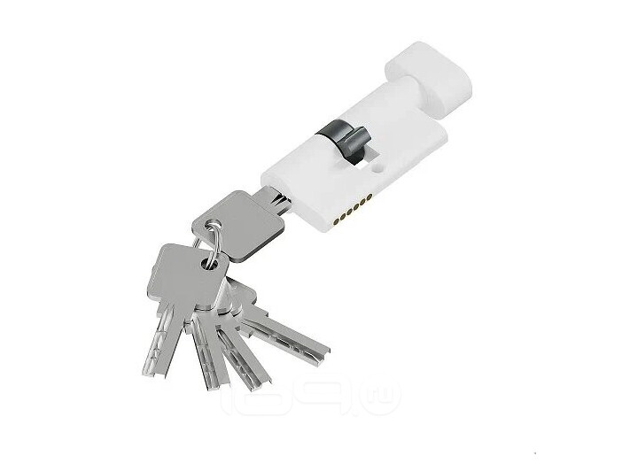 Цилиндр ключ/фиксатор Bravo FZZ-6.3S 56(28/28) SWhite (алюм., 3 ключа)