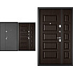 Дверь входная Мега Масс MP X-108 Антрацит букле/Шоколад ларче, 2 замка, с ночной задвижкой