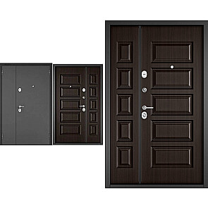 Дверь входная Мега Масс MP X-108 Антрацит букле/Шоколад ларче, 2 замка, с ночной задвижкой