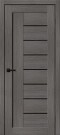 Дверь межкомнатная Браво-29 Экошпон, Grey Melinga, остекленная, black shine, царговая