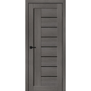 Дверь межкомнатная Браво-29 Экошпон Grey Melinga, black shine, остекленная, black shine, царговая