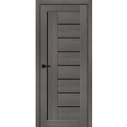 Дверь межкомнатная Браво-29 Экошпон, Grey Melinga, остекленная, black shine, царговая